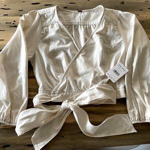 NWT Free People Sophie Wrap Crop Top Angel Food S